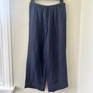 Alex Mill Linen Navy Wide Leg Pants